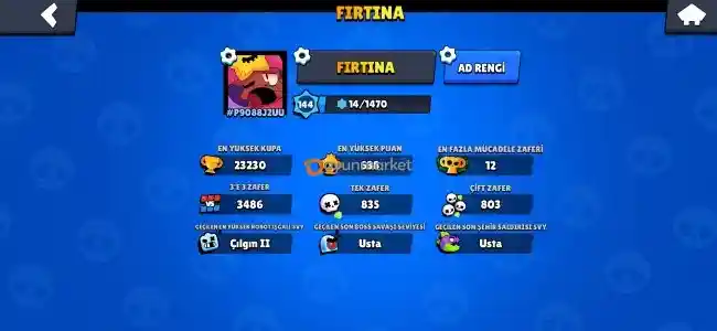 Brawl stars hesabı 23.500 kupa