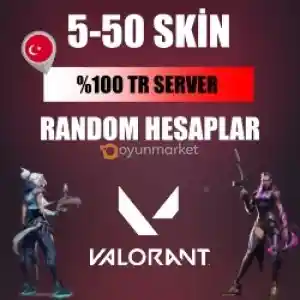 5-50  GARANTİLİ SKİN TR SERVER RANDOM HESAPLAR ✅