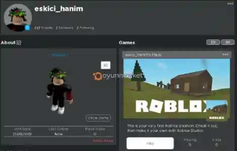 Roblox 720 robuxluk hesap