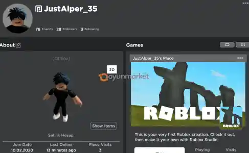 1 Yıllık +7k robux olan Hesap