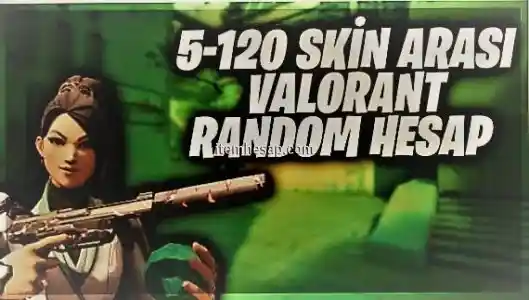 Valorant Random Hesap 5-120 skin 100% TR