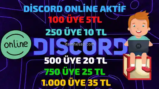 Discord 100 Online Üye Çıkma Düşme Olmaz