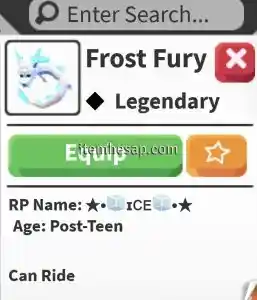 Adopt Me! - Pet satışı - Ride Frost Furry (2020)