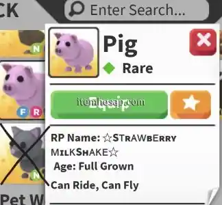 Adopt Me! - Pet satışı - Fly Ride Pig (2019 Farm Egg)