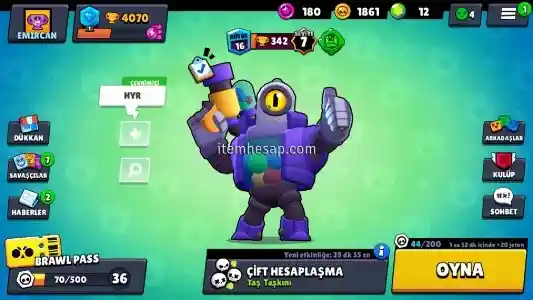 Brawl stars 4k kupalı hesap 20 karakter