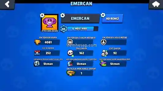 Brawl stars 4k kupalı hesap 20 karakter