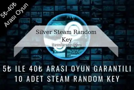 5₺ ile 40₺ arası oyun Garantili 10 adet Steam Random Key