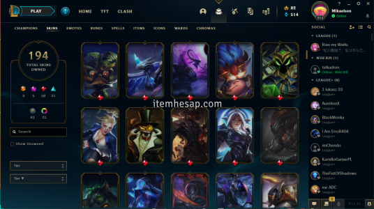 League of Legends 100-250 Level Hesap