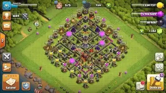 Clash of clans kb 10+ 1382 taşlı efsane hesap