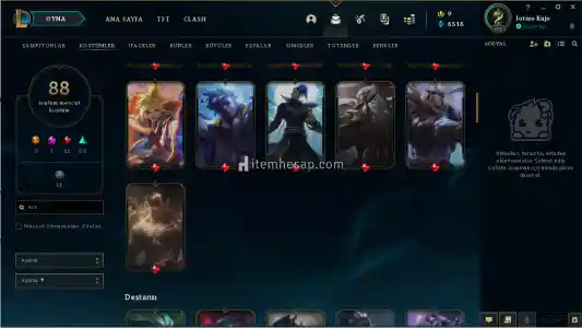 League Of Legends 89  kostüm'lü TR Hesap