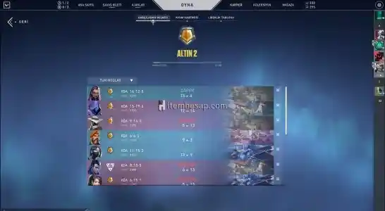 Asil Yağmacı Vandallı Bıçaklı Sezon Biletli Skinli Gold2 Main Hesap