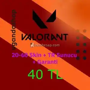 Valorant 20-60 Skin TR Sunucu Hesap + Garanti