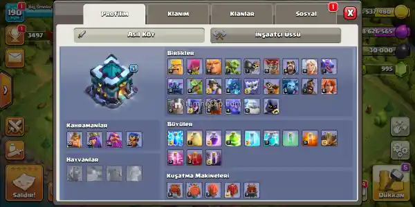 Clash of clans Efsane BB13+1000 Elmaslı Hesap Aciliyetten satılık!