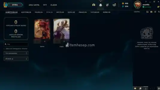 LOL TR 400RPLİ HESAP