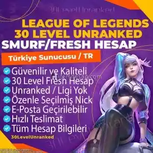 Türkiye 30 Level Unranked Smurf Hesap - TR Server