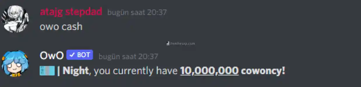 Discord 1.000.000 OwO Parası.