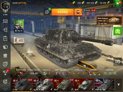 Satılık Üst Seviye WOT World Of Tanks Hesabı