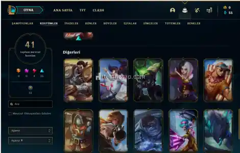 109 Level 100K Yasuo 41 Kostümlü Hesap