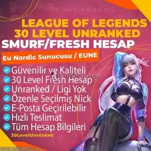 ✅ EU Nordic & East 30 Level Unranked Hesap - LoL EUNE Server✅