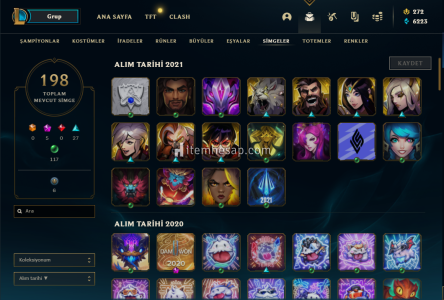 154 KOSTÜM 200 SİMGE 340 LEVEL HESAP