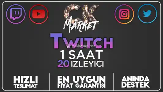 Twitch 1 Saat 20 İzleyici