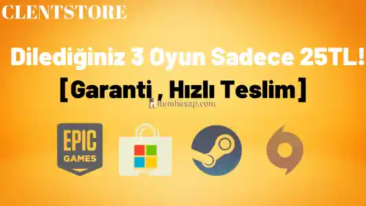 Dilediğiniz 3 Oyun + Garanti