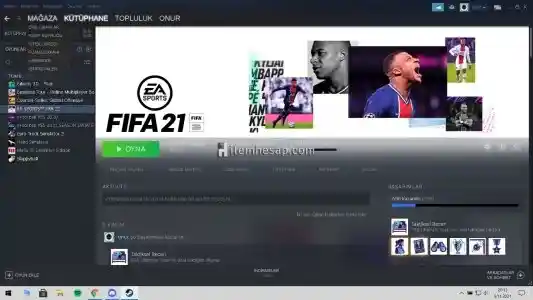 Fifa 2021 - Pes 2021 - Pes 2020 içeren steam hesabı