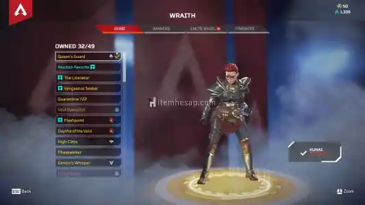 130 legend kunai wraith main