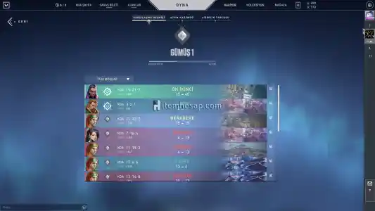 VALORANT GÜMÜŞ HESAP SKİNLİ