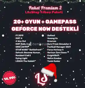 Yılbaşı Paketi | Premium 2 | 10+ Oyun + GamePass | Geforce Now Destekli