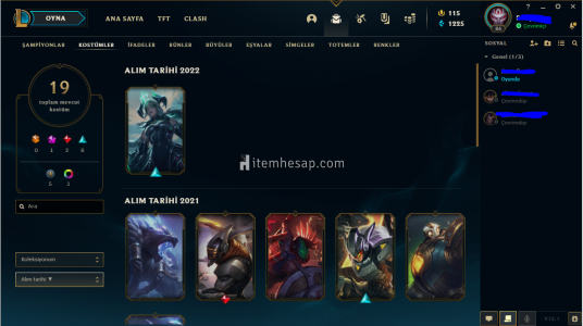 70 Şampiyon-19 Kostüm-186 Level Hesap