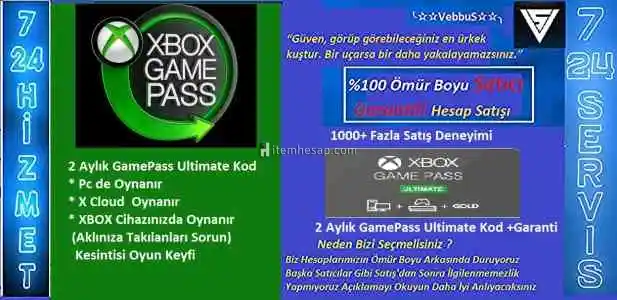 2 AY XBOX GAME PASS ULTİMATE 2 AY ÜYELİK KODU (PC,XBOX XCLOUD )