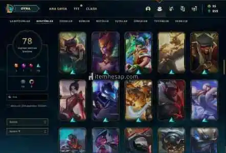 79 Kostümlü 110 Şampiyonlu 500K Lee Sin OTP Hesap