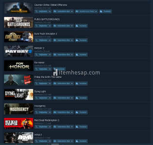 Steam hesap rust rdr 2 pubg birçok oyun