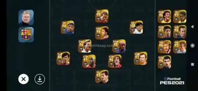 pes 2021 mobile efso hesap