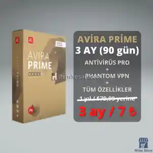 Avira Prime + Antivirüs PRO + Phantom VPN - 3 Ay