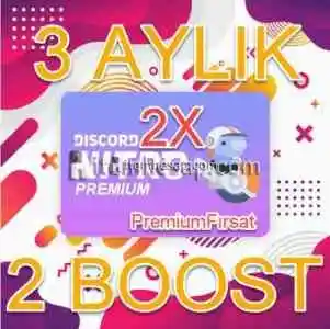 3 Aylık Discord Nitro 2x Boost Hemen Teslim