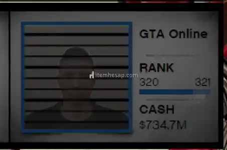 GTA 5 Premium Edition + Online 320 Level + 734M $ + 30+ Modifiyeli Araç + Mazebank