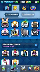 Clash royale 4600 kupa 15. Arena hesap 98 kartli