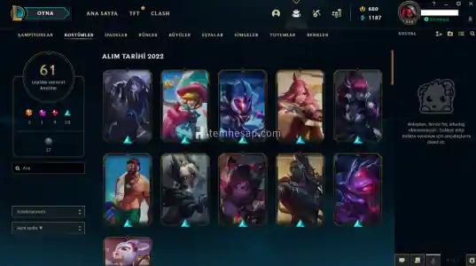 61 MAİN KOSTÜM 238 LVL 110 HERO 680 RP