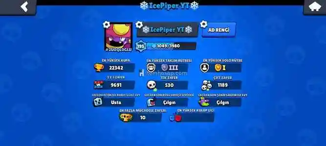 brawl stars 21k kupa hesap