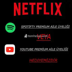 30 gunluk NETFLİX 4K+ 1 ay gecerlı spotify veya youtube premium hediyedir