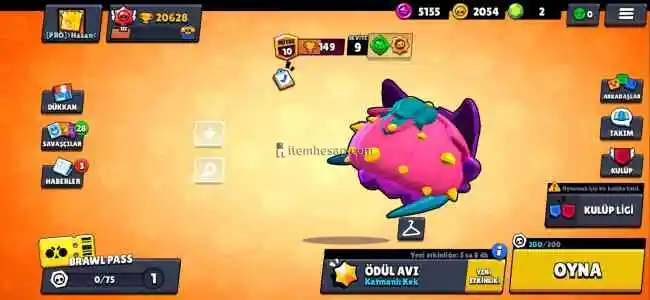 Brawl Stars 20k kupa hesap. 54 karakter!