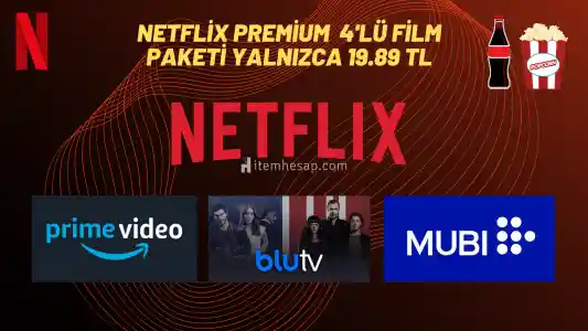 NETFLİX 1 AYLIK 4K UHD+HDR 4'lü PREMİUM PAKET - GARANTİLİ VE HIZLI TESLİMAT - 30 Gün