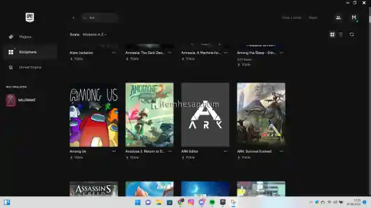 Epic Games Hesabı 250 ye yakın oyun bulunuyor