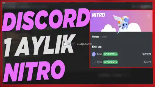 1 Aylık 2 boostlu Discord Nitro