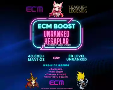 Lol EUW +40K Mavi Özlü 30 Level Unranked Hesap