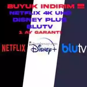 3 Lü Fırsat! Disney Plus + Netflix 4K Uhd + Blutv 30 Gün Garantili Anında Teslimat!