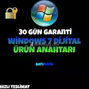 [Windows 7 Dijital Ürün Anahtarı] 30 Gün Garanti