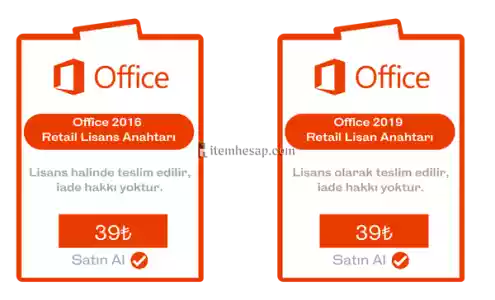 Office 2016/2019 Retail Lisans Anahtarı